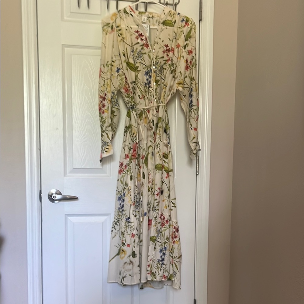 Floral Cream Maxi Dress